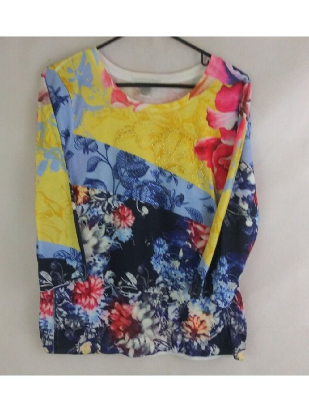 Christopher & Banks Women's Colorful Beaded Floral Shirt Size Medium